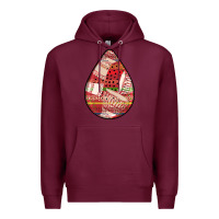 Burgundy african fabric pattern teardrop earrings 3 Premium Hoodie - BundleAndBundleShop