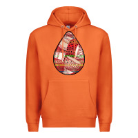 Carrot african fabric pattern teardrop earrings 3 Premium Hoodie - BundleAndBundleShop