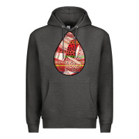 Charcoal Heather african fabric pattern teardrop earrings 3 Premium Hoodie - BundleAndBundleShop