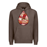 Coffee african fabric pattern teardrop earrings 3 Premium Hoodie - BundleAndBundleShop