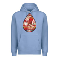 Colony Blue african fabric pattern teardrop earrings 3 Premium Hoodie - BundleAndBundleShop