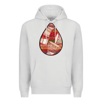 Dove Grey african fabric pattern teardrop earrings 3 Premium Hoodie - BundleAndBundleShop