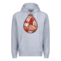 Heather Grey african fabric pattern teardrop earrings 3 Premium Hoodie - BundleAndBundleShop