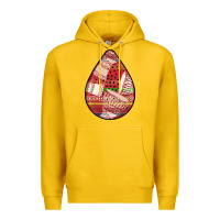 Lemon african fabric pattern teardrop earrings 3 Premium Hoodie - BundleAndBundleShop