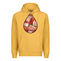 Mustard african fabric pattern teardrop earrings 3 Premium Hoodie - BundleAndBundleShop