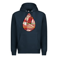 Navy african fabric pattern teardrop earrings 3 Premium Hoodie - BundleAndBundleShop