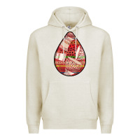 Oatmeal Heather african fabric pattern teardrop earrings 3 Premium Hoodie - BundleAndBundleShop