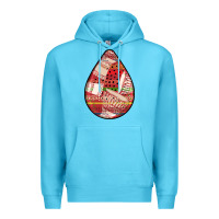 Ocean Blue african fabric pattern teardrop earrings 3 Premium Hoodie - BundleAndBundleShop