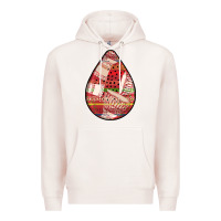 Pale Pink african fabric pattern teardrop earrings 3 Premium Hoodie - BundleAndBundleShop