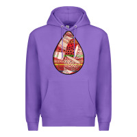 Purple african fabric pattern teardrop earrings 3 Premium Hoodie - BundleAndBundleShop