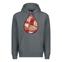 Rock african fabric pattern teardrop earrings 3 Premium Hoodie - BundleAndBundleShop