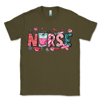 Army Green Nurse Valentine Classic Tee - CowhideDigitalArt