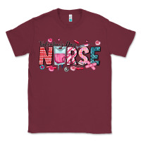 Burgundy Nurse Valentine Classic Tee - CowhideDigitalArt