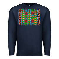 Navy autism awareness leopard puzzle brush stroke Premium Sweatshirt - Artiststas