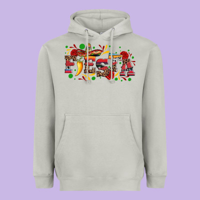 Fieasta With Sombrero Rose And Pepper Heavyweight Hoodie Designed By Artiststas