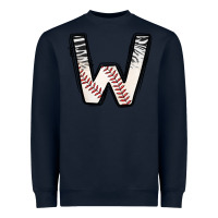 Navy Baseball Alphabet Heavyweight Sweatshirt - CowhideDigitalArt