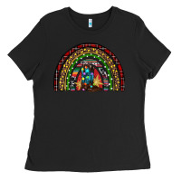 Black Christmas cowboy boots rainbow Ladies Tee - RanaPortraitStore