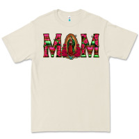 Mom With Floral Aztec And Leopard Background Premium Tee | Teevron
