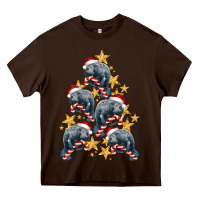 Chocolate Brown Christmas Tree With Manatee Heavy Core Tee - LillyAllenDesigns