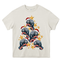 Cream Christmas Tree With Manatee Heavy Core Tee - LillyAllenDesigns