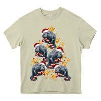 Mossy Christmas Tree With Manatee Heavy Core Tee - LillyAllenDesigns