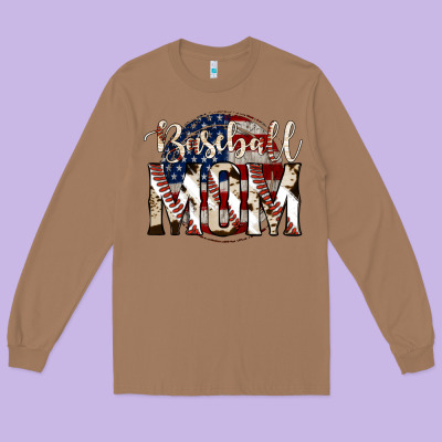 Baseball Mom Long Sleeve Tee Designed By Jasminsmagicworld