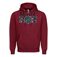 Burgundy blessed mom Zipper Hoodie - SublimationCraftShop