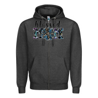 Charcoal Heather blessed mom Zipper Hoodie - SublimationCraftShop