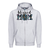 Heather Grey blessed mom Zipper Hoodie - SublimationCraftShop