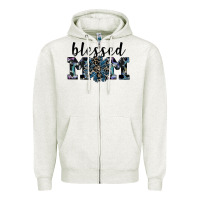 Oatmeal Heather blessed mom Zipper Hoodie - SublimationCraftShop