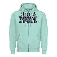 Seafoam blessed mom Zipper Hoodie - SublimationCraftShop