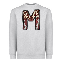 Name Footballcow Print Letter M Heavyweight Sweatshirt | Teevron