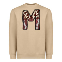 Mushroom name footballcow print letter m Heavyweight Sweatshirt - CowhideDigitalArt