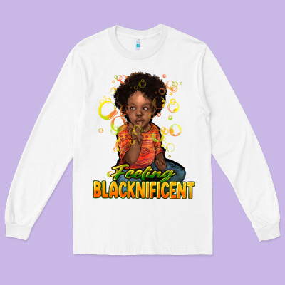 Feeling Blacknificent Long Sleeve Tee Designed By Howdyjamesfarm