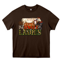 Chocolate Brown all the jingle ladies christmas cows Heavy Core Tee - LillyAllenDesigns