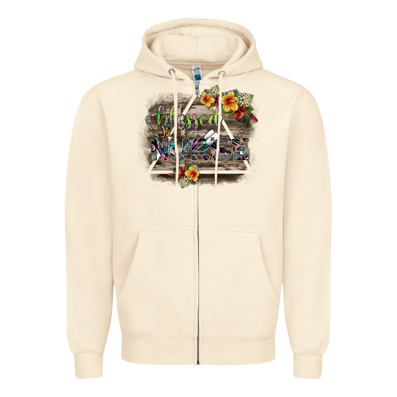Blessed Nurse Zipper Hoodie by SublimationCraftShop | Teevron