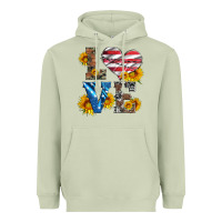 Matcha love with sunflowers and usa flag Heavyweight Hoodie - Artiststas
