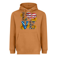 Meerkat love with sunflowers and usa flag Heavyweight Hoodie - Artiststas