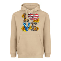 Mushroom love with sunflowers and usa flag Heavyweight Hoodie - Artiststas