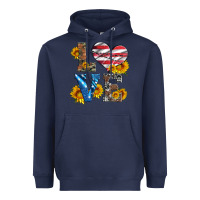 Navy love with sunflowers and usa flag Heavyweight Hoodie - Artiststas