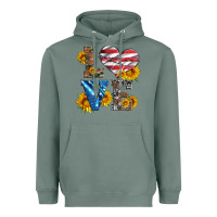Sage love with sunflowers and usa flag Heavyweight Hoodie - Artiststas