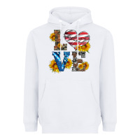 White love with sunflowers and usa flag Heavyweight Hoodie - Artiststas