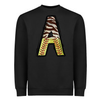 Black softball alphabet a Heavyweight Sweatshirt - CowhideDigitalArt