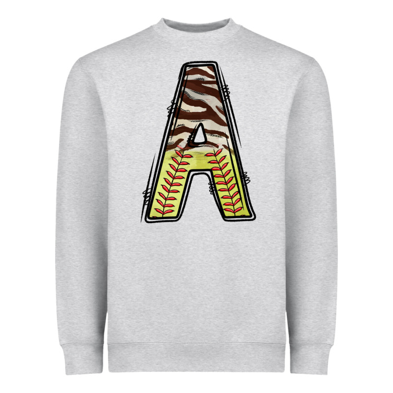 Softball Alphabet A Heavyweight Sweatshirt by CowhideDigitalArt | Teevron