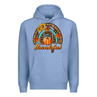 Colony Blue thankful pumpkin rainbow Premium Hoodie - BundleAndBundleShop