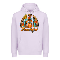 Lilac thankful pumpkin rainbow Premium Hoodie - BundleAndBundleShop