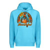 Ocean Blue thankful pumpkin rainbow Premium Hoodie - BundleAndBundleShop