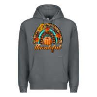 Rock thankful pumpkin rainbow Premium Hoodie - BundleAndBundleShop