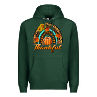 Sports Green thankful pumpkin rainbow Premium Hoodie - BundleAndBundleShop