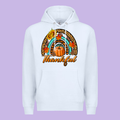 Thankful Pumpkin Rainbow Premium Hoodie Designed By Bundleandbundleshop